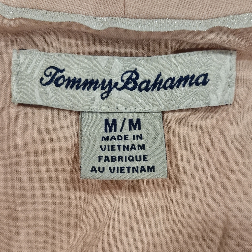 Tommy Bahama SZ M Daphne Sleevless Linen Blend Shift Dress Lined Pink Pockets - Picture 4 of 9